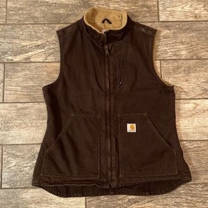 Carhartt duck sherpa lined vest medium
